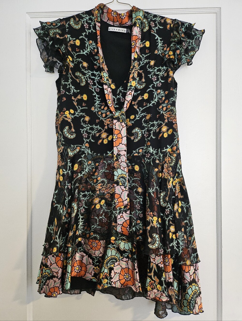 Alice + Olivia Moore Floral Print Dress size 2 - Picture 3 of 6